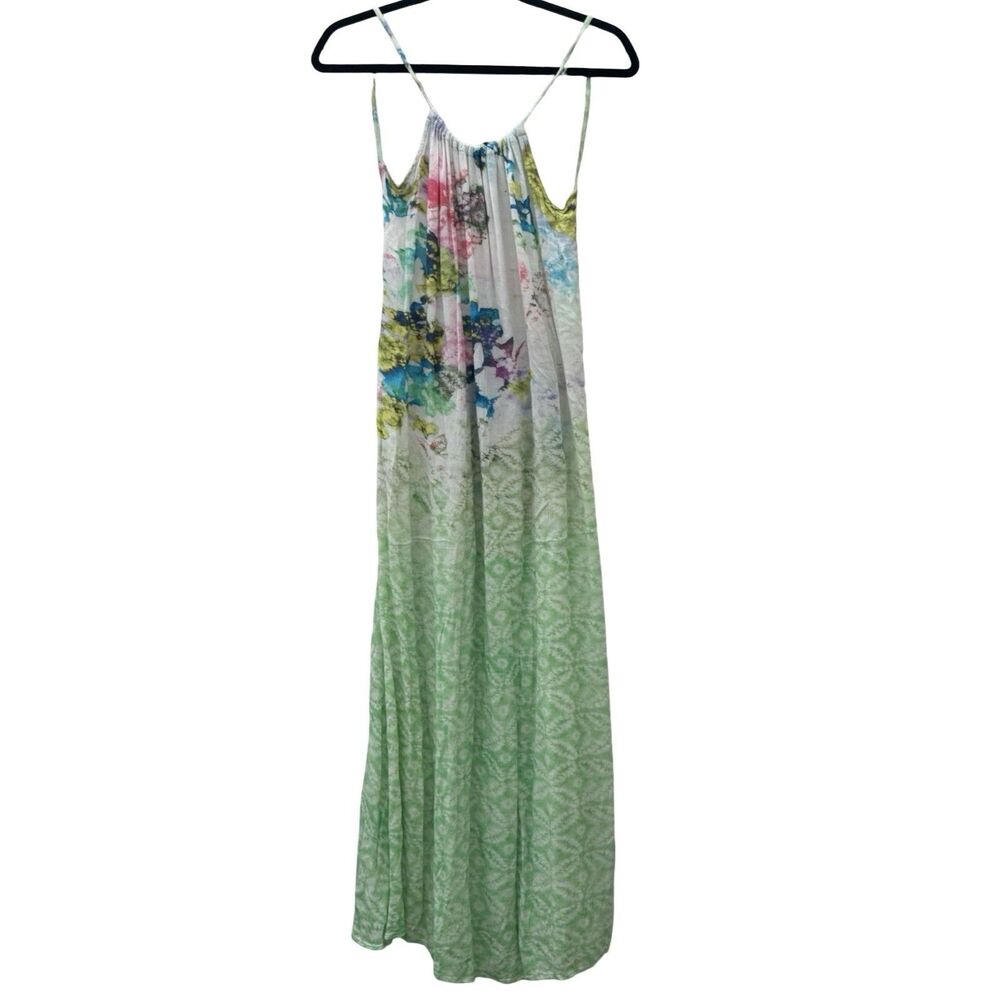 Intimately Free People Maxi Dress Size XS Tropical Print Green Bohemian Floral
